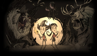 Cartoon two people full moon - two person free wallpaper