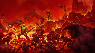 People fire demon creature background - game art free wallpaper