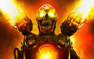 Demonic robot glowing eyes arms - demonic free wallpaper