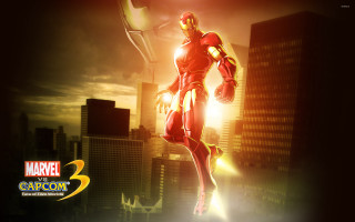 Man red suit flying city - a red suit free wallpaper