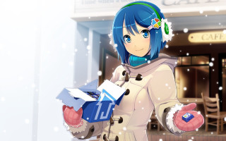 Woman white coat holding box 2 - a white coat holding free wallpaper