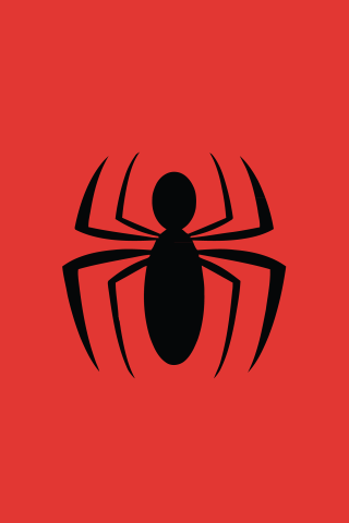 Spider logo red background black 2 - de stijl free wallpaper