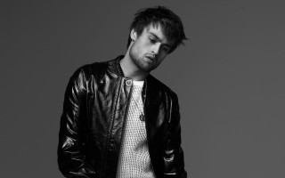 Man leather jacket eyes closed - his hands in his pockets free wallpaper