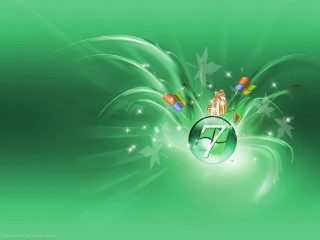 Green background seven sevens - fathi hassan free wallpaper