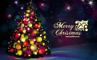 Christmas tree lights merry message 2 - merry free wallpaper