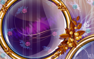 Purple gold frame flowers cloisonnism - a purple background free wallpaper