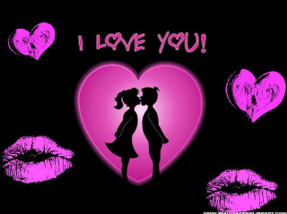 Couple kissing heart i love 12 - a couple kissing in front free wallpaper