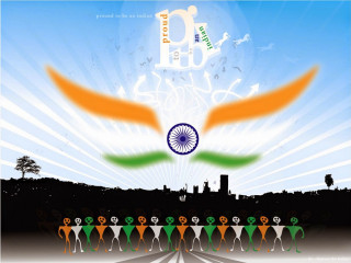 Flag people city skyline background - poster free wallpaper for desktop