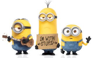 Minions holding sign guitar im 2 - im free wallpaper