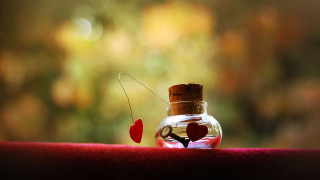 Bottle heart inside table red 2 - inside free wallpaper