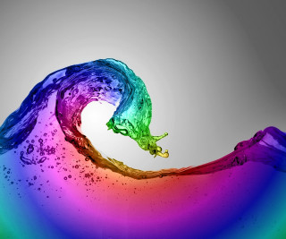 Rainbow wave water splashing white - the middle free wallpaper