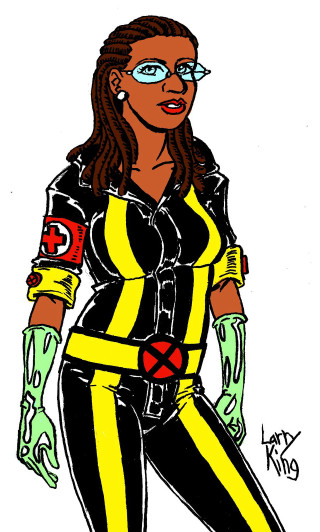 Woman yellow black outfit red - flat free wallpaper