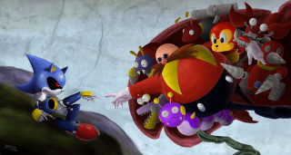 Cartoon characters mountain sky surreal - a cartoon of a bunch free wallpaper