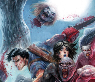 Zombie attack man bloody forest - a group of zombies free wallpaper