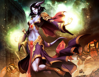 Woman costume sword demon back 3 - a dark alley free wallpaper