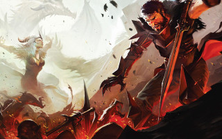 Sword wielding group demon encounter - a battle free wallpaper