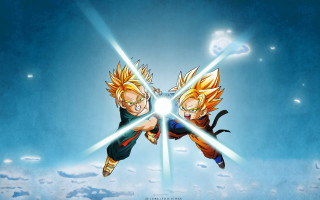 Cartoon characters fighting sky arms - their eye free wallpaper