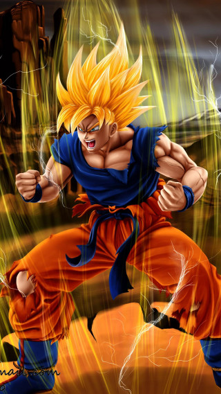 Cartoon man fist lightning background - a fist free wallpaper