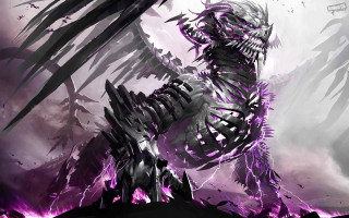 Demonic creature purple black paint - paint free wallpaper