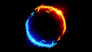 Blue red ring black fire - ring free wallpaper