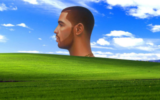 Man head grass field blue - derek hill free wallpaper