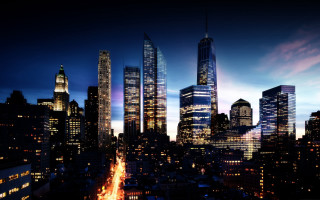 City skyline night tall buildings 31 - tall building free wallpaper