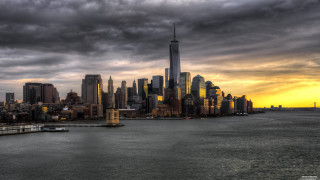 City skyline cloudy sky water - altichiero free wallpaper