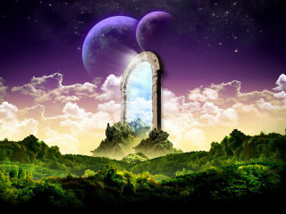 Surreal window sky clouds moon - surreal free wallpaper