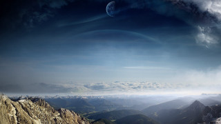 Mountain range sky object distant - a distant object in the distance free wallpaper