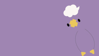 Cartoon character flying puzzle piece - surreal free wallpaper