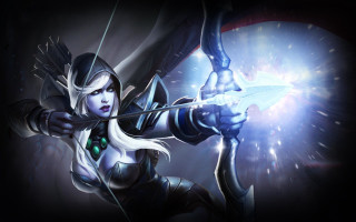 Woman bow arrow hand image - glowing free wallpaper
