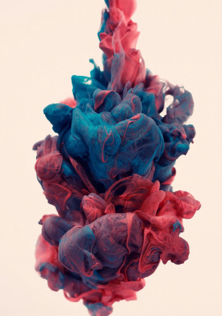 Red blue substance floating white - alberto seveso free wallpaper
