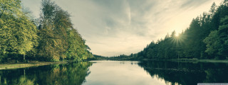 Lake trees forest sky sun - a sky background and sun free wallpaper