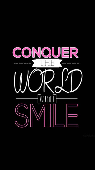 Conquer world smile pink ribbon - a quote free wallpaper