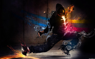 Man black hoodie kicking fireball 7 - a fireball free wallpaper