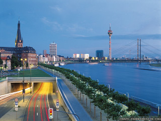 City skyline bridge river night 108 - blunt border free wallpaper