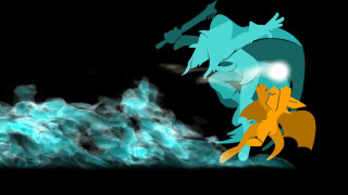 Cartoon cat fire smoke blue - a cat in front free wallpaper