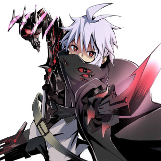 White hair black outfit sword 2 - red eye free wallpaper
