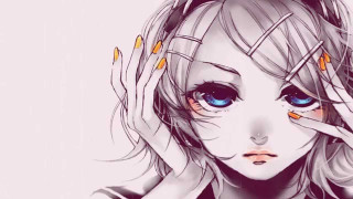 Blue eyed girl long hair - a manga drawing free wallpaper for desktop