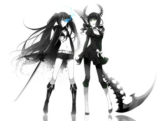 Anime girls long hair horns - the other holding free wallpaper