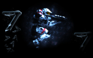 Futuristic robot gun arrows background - halo free wallpaper