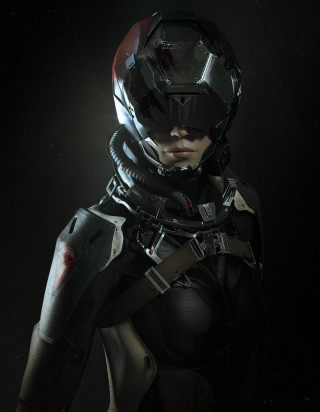 Futuristic woman armor helmet goggles - futuristic free wallpaper