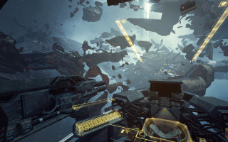 Futuristic city debris people standing - a futuristic city free wallpaper