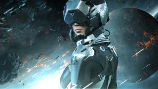 Futuristic woman space suit helmet - star citizen halo free wallpaper