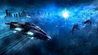 Space station galaxy star foreground - a space station in the middle of a galaxy free wallpaper