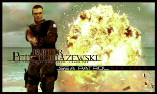 Man black suit gun fireball - sea free wallpaper