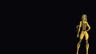 Woman yellow black suit dark - a minimalist painting free wallpaper
