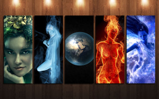 Fire ice woman paintings wall - bastien l. deharme free wallpaper