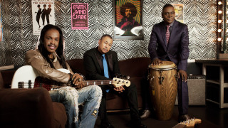 Three men couch guitar conga - black arts movement free wallpaper