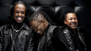 Three men leather jackets smiling - a. b. jackson free wallpaper
